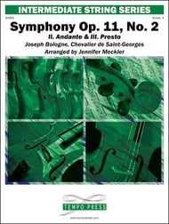 Symphony Op. 11, No. 2 Orchestra sheet music cover Thumbnail